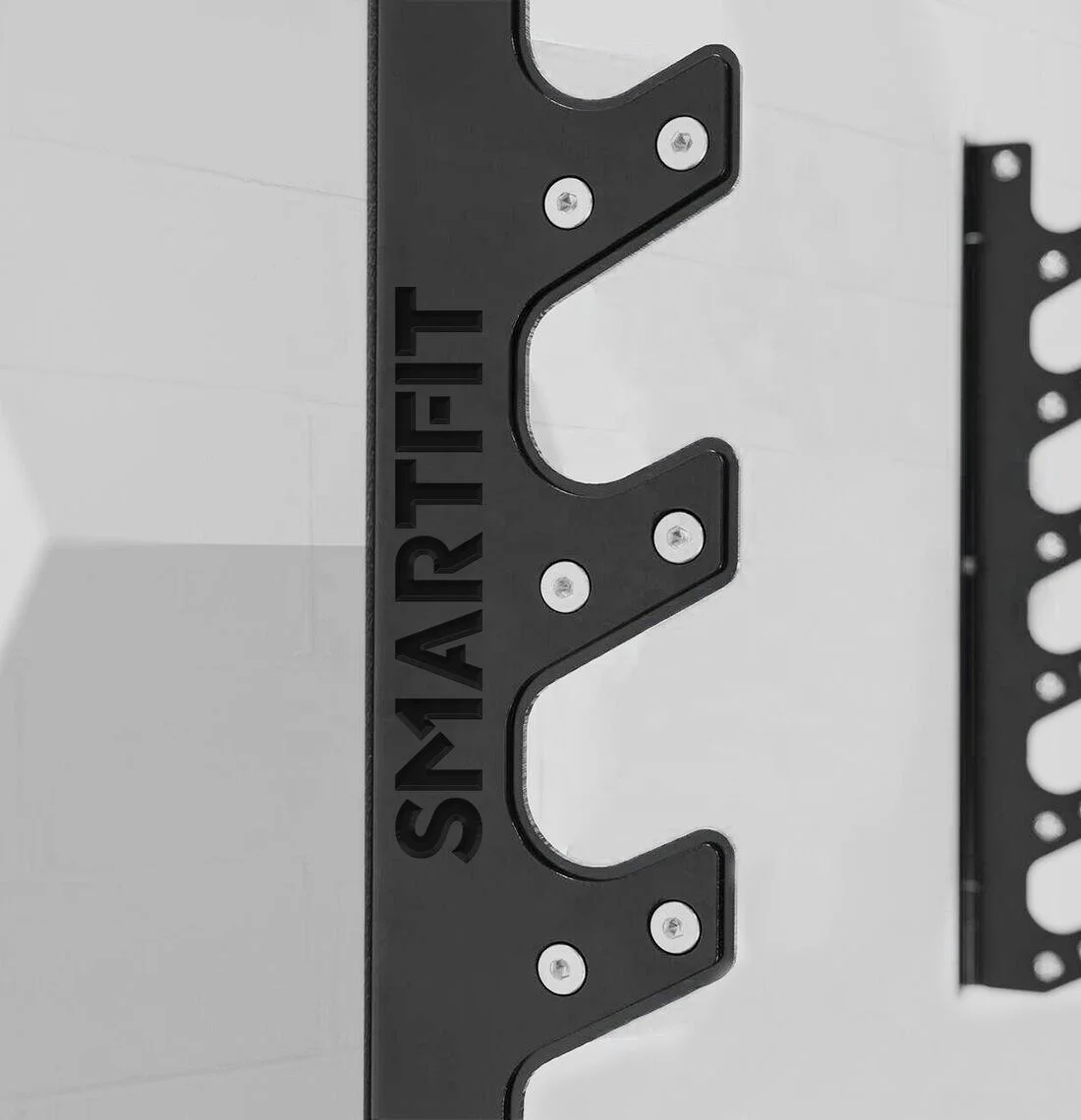 SMARTFIT gym fitness horizontal wall mounted barbell gun storage rack 6 bar holder