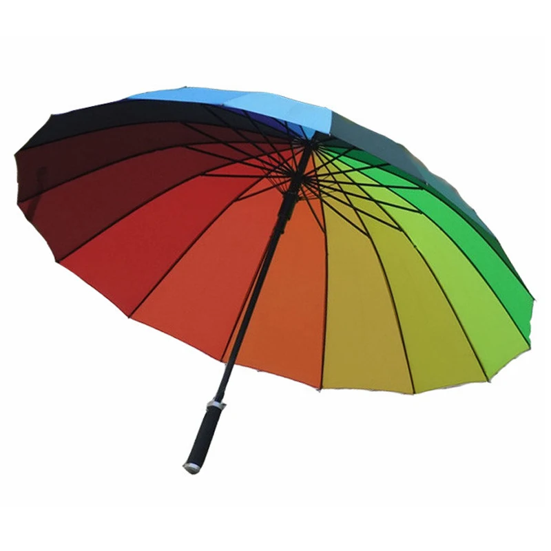 promotional 16 colors rain bow rain umbrella