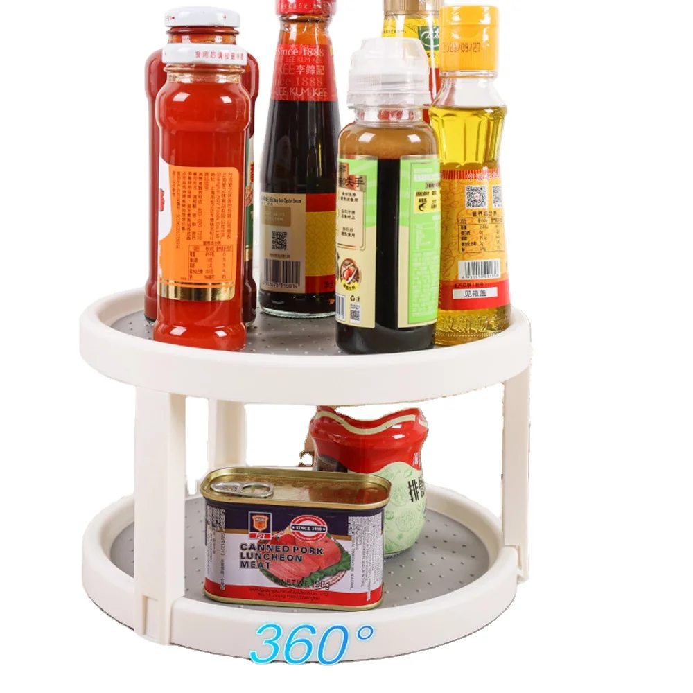 Modern Home Essential 2 Tiers 3600 Kitchen Accessories Lazy Susan Turntable  Kitchen and Home With Space-Saving Features