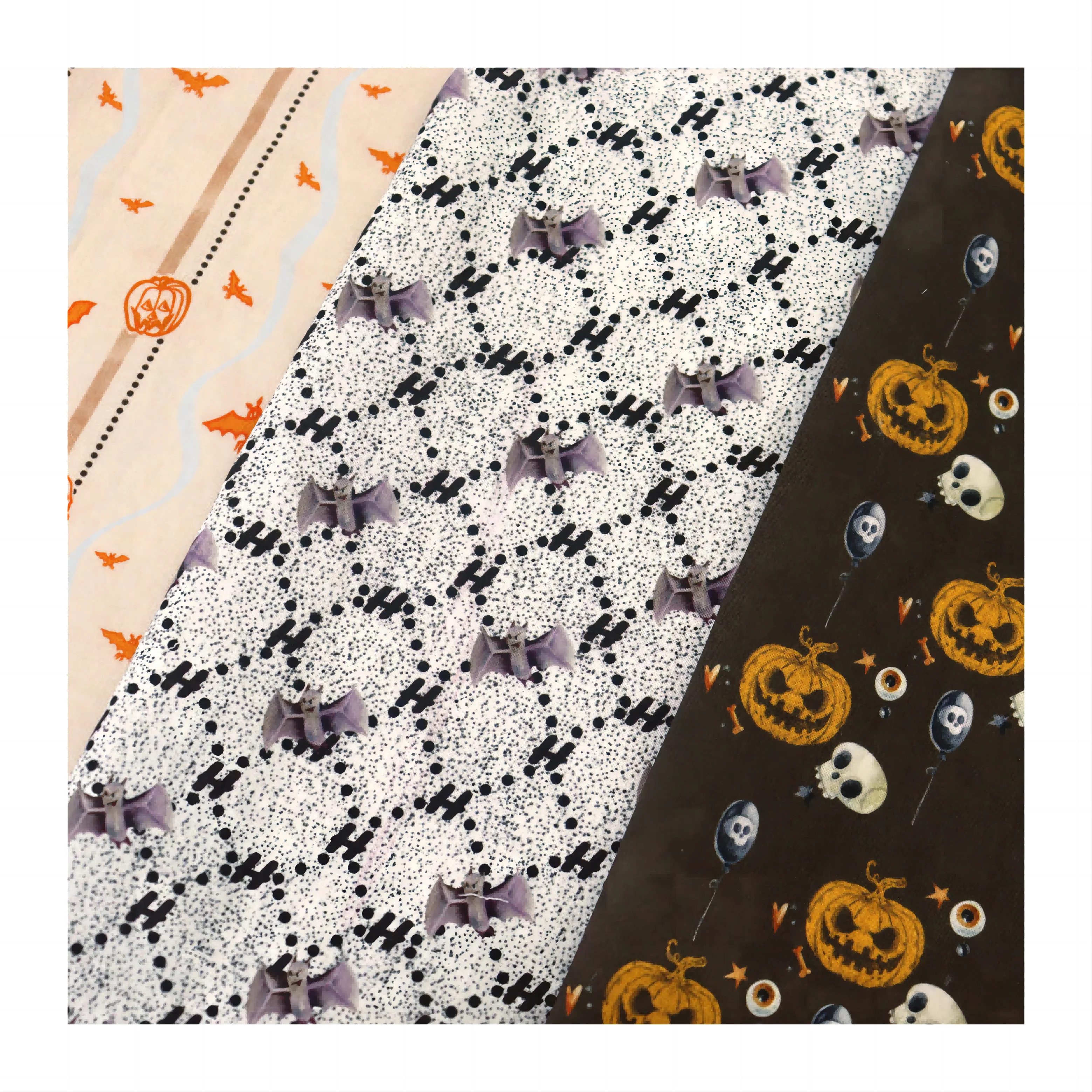 Halloween Spider Bat Pumpkin Ghost Cloth Cotton Poplin Fabric For Clothing Sewing quilting
