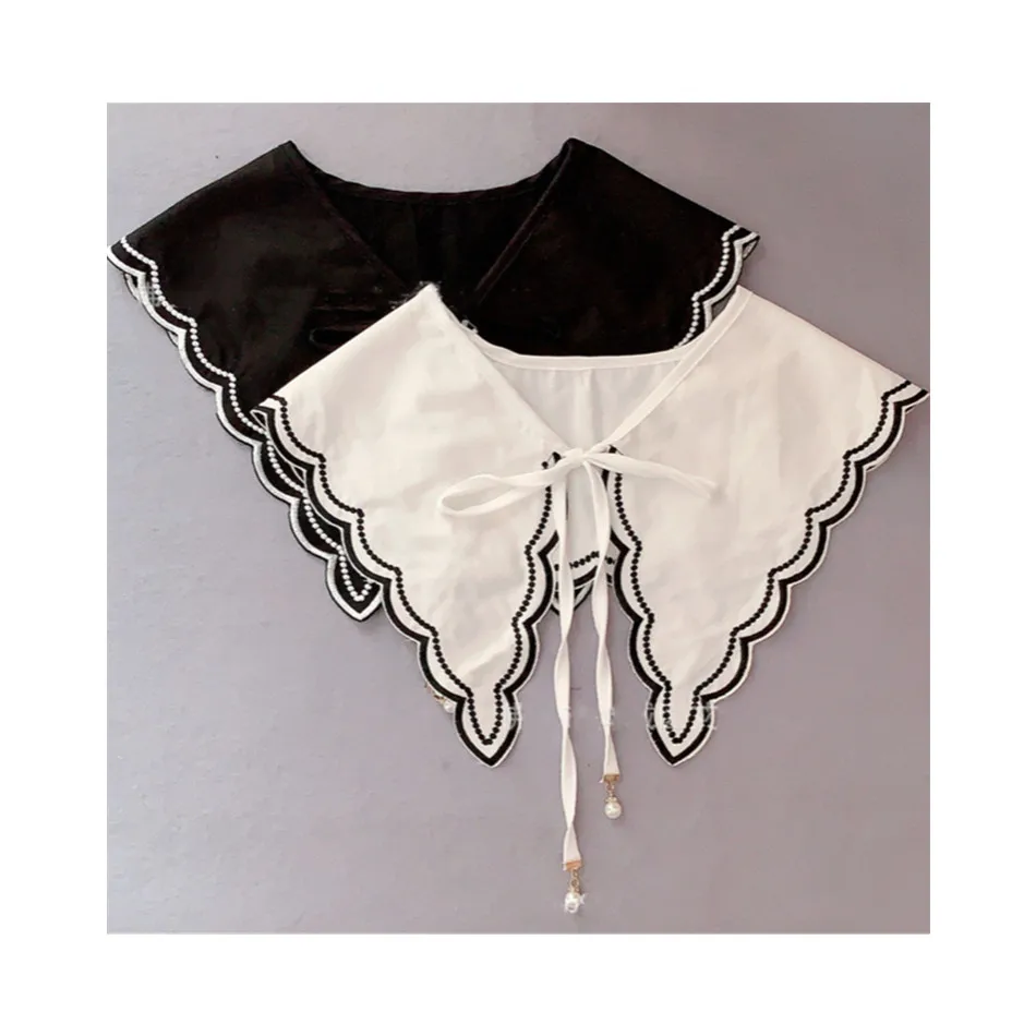TAPA-8D041  Elegant pearl bowknot embroidery decorative collar women detachable false  collar