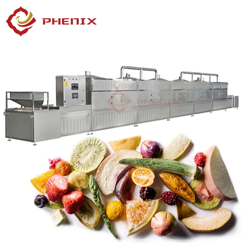High energy Industrial food fruit continuous tunnel microwave dehydrator sterilizer dryer drying machine