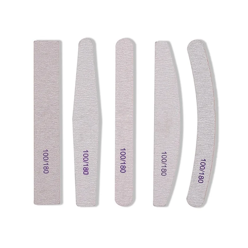 Высококачественный Фабричный Профессиональный двусторонний 100/180 инструмент для маникюра без логотипа Зебра пилка для ногтей с японской наждачной бумагой