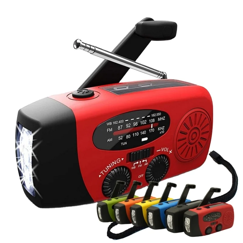 Portable Solar Flashlight Radio Emergency Crank Weather Am/Fm Radio With Flashlight And Phone Charger