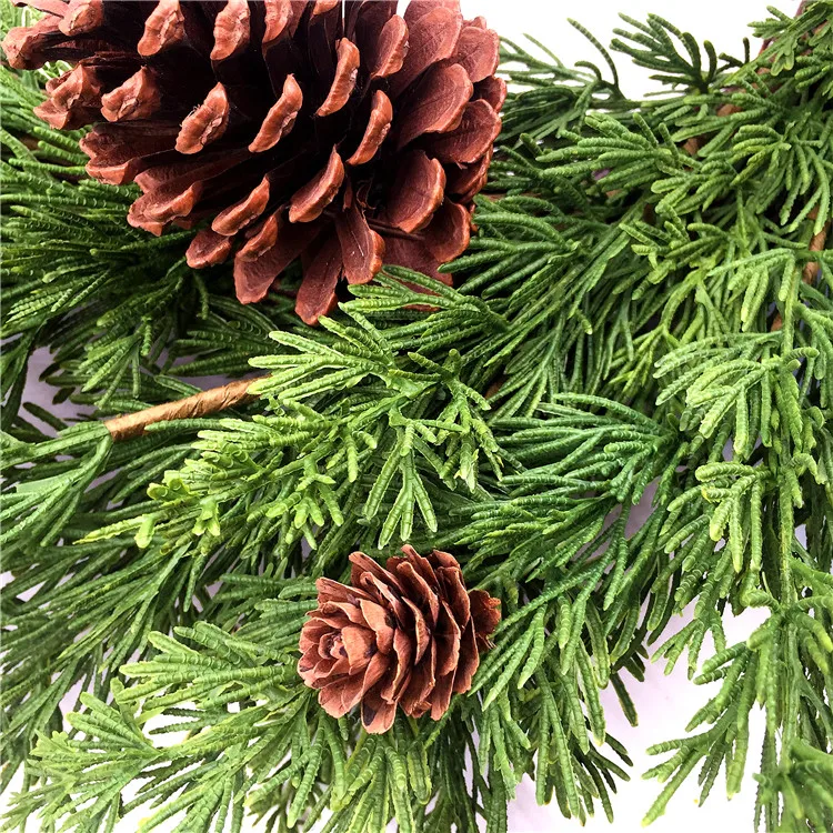 Hot sale artificial cedar wreaths with pine needles and cypress leaves Christmas decorations