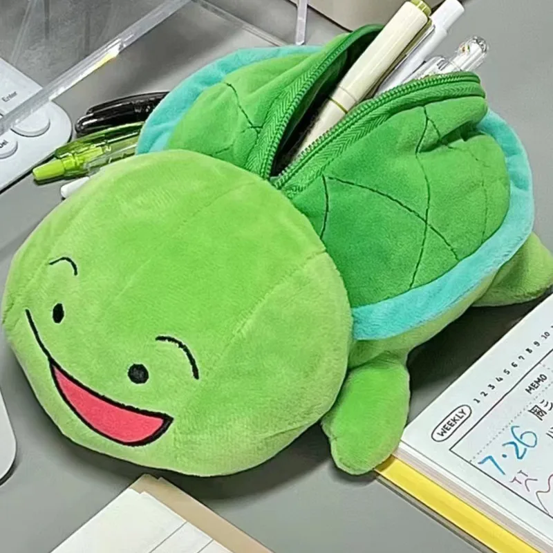 Stuffed animal toy custom funny little turtle plush doll pencil case student cute decompression storage stationery box