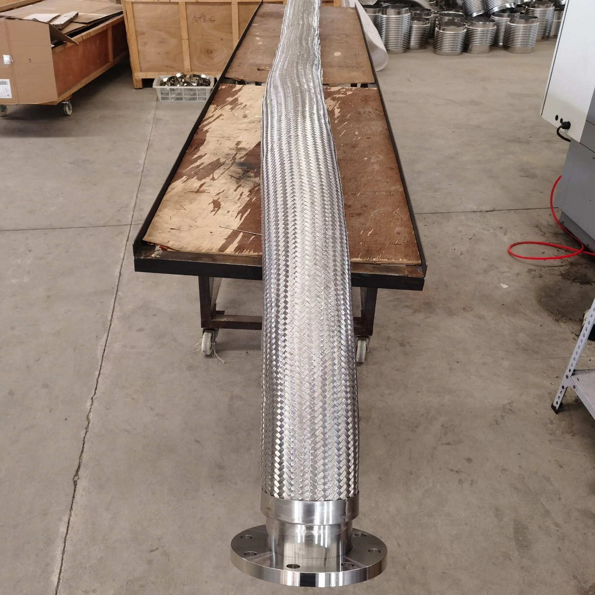 Metal braided flexible hose high pressure with flanges