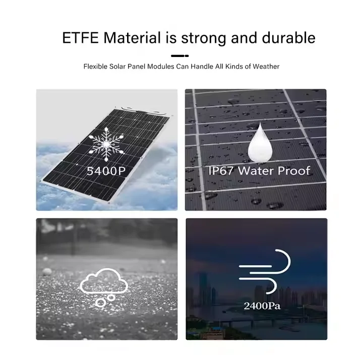 200W 20V Premium Monocrystalline Silicon Solar Panel Flexible Premium Solar Panels for Outdoor RV Motorhome Marine Use