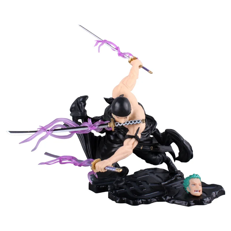 one pieces hand-made boxed POP three-knife flow battle can change the head animation activity doll figurine