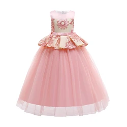 wholesale high quality latest flower party frock designs baby girl evening stylish party dress