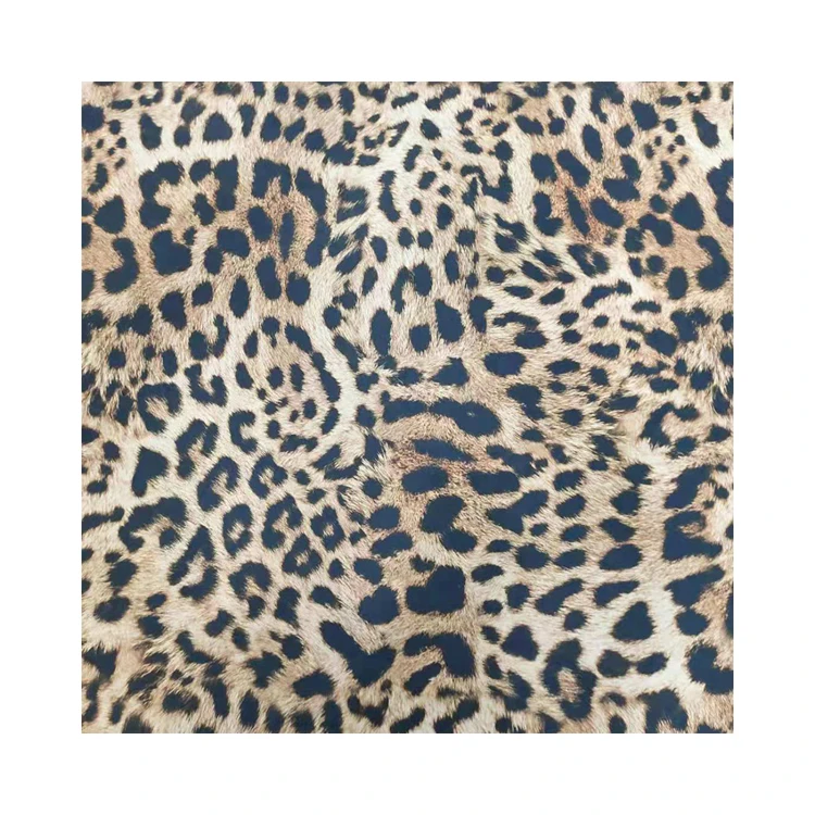 Hot New Products Foil Print Stamping Fabric Spandex Leopard Scuba Suede 10% Spandex 90% Polyester For Women Skirt Clothing