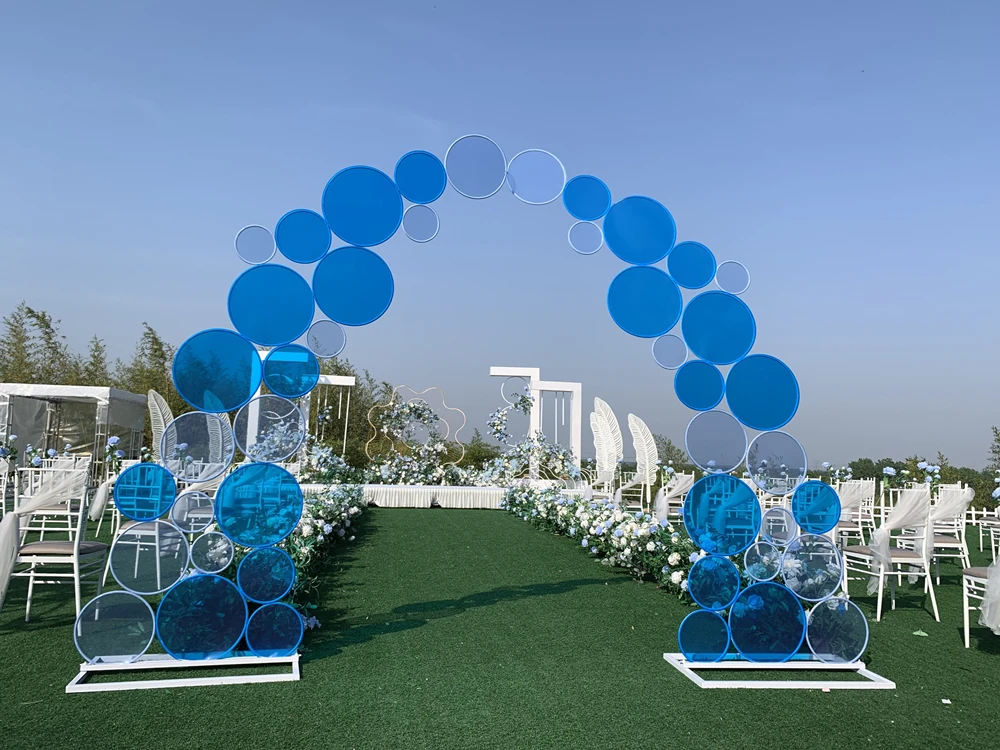 2020 fancy wedding arch thin film ring arch wedding backdrop