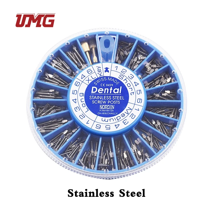 Orthodontic Endodontic Materials Stainless Steel Golden Plated Dental Implant Screw Post