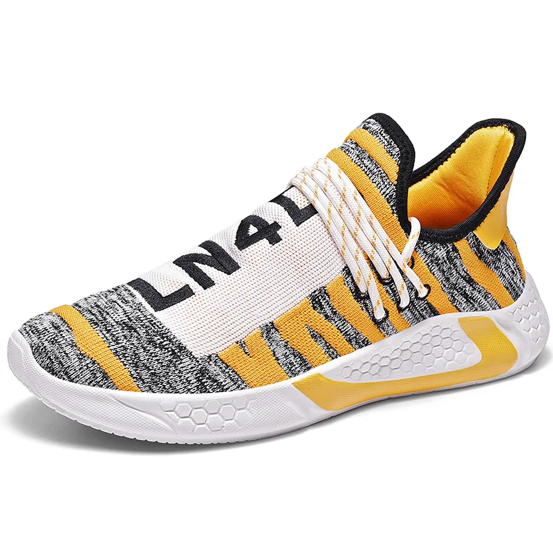 Jinjiang factory knitted upper super light mens sneakers sport shoes men tennis shoes