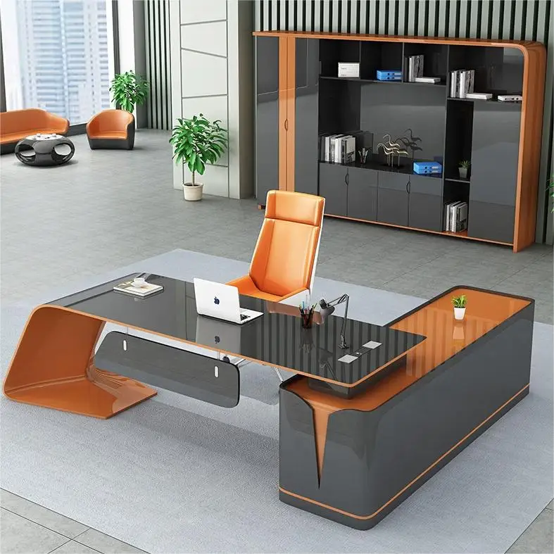 Mdf Commercial Office Furniture Luxury Executive Office Table Set L Shape Ceo Office Desk