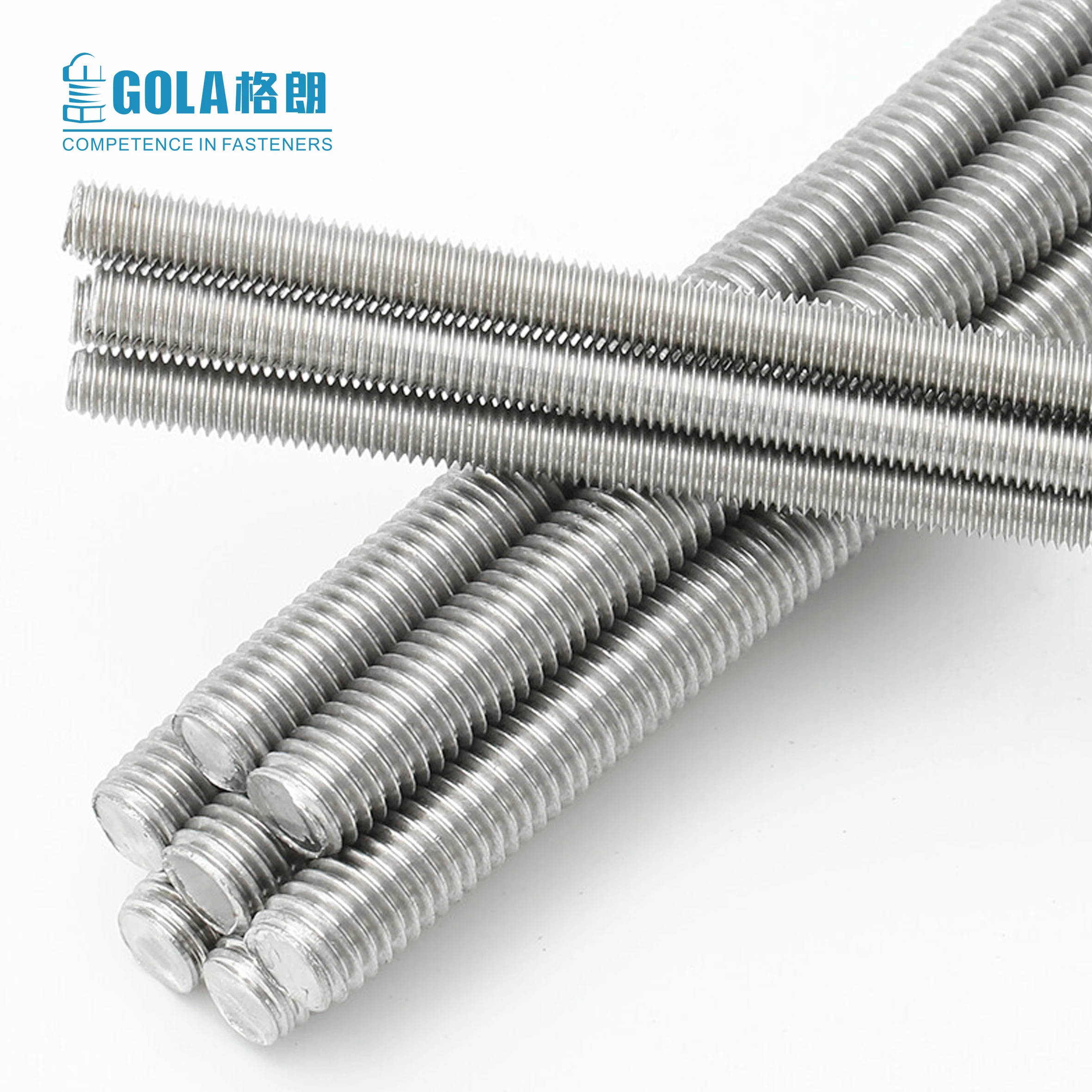 Metric Threaded Rods M6 M8 M10  M12 1000mm and 3000mm Galvanized SS304 SS316  material with DIN975 standard