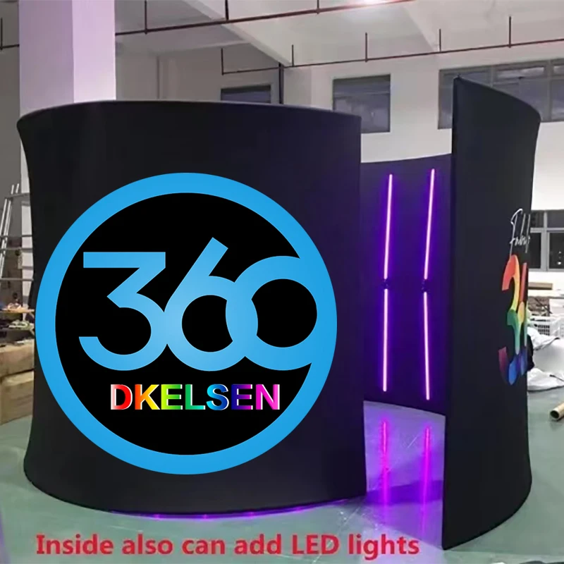 Заводская индивидуальная светодиодная подсветка RGB видео круглая 360 фотобудка дизайн шаблона программного обеспечения