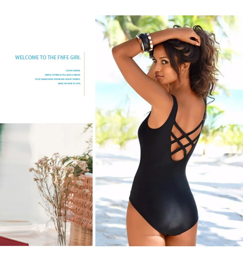 Push Up Swimwear Cross Back One-piece Beach Bathing Suit Gradient Print Plavky Sexy One Piece Women Swimsuit