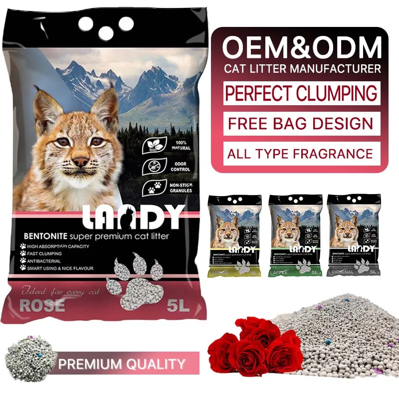 ODM OEM Natural Sodium Cat Sand Antibacterial Deodorization Bentonite Cat Litter