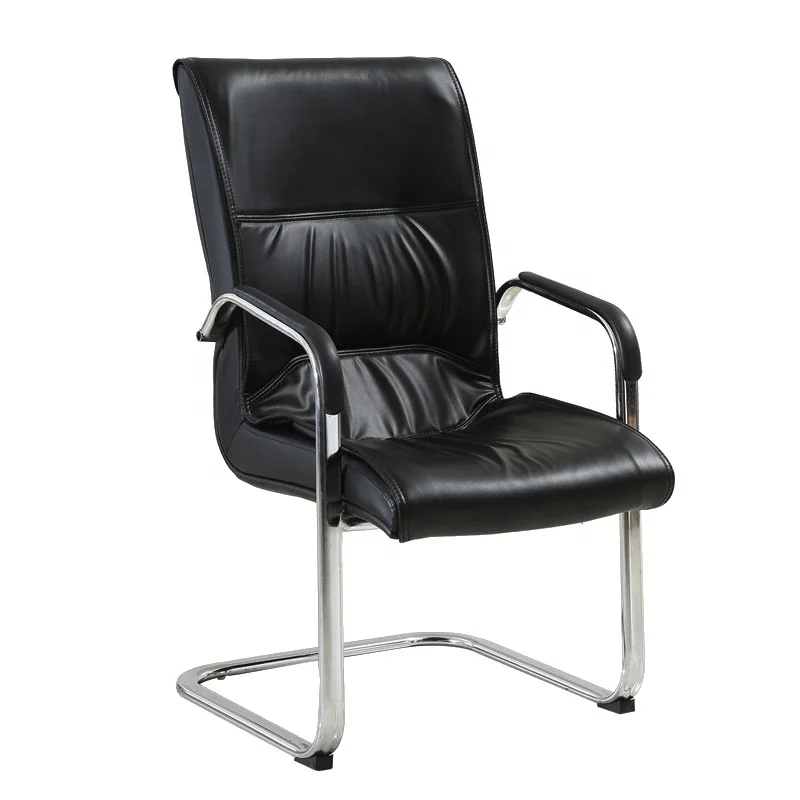 meeting room Economical Custom Design Modern Chrome Bow Leg Leather Boss Chair