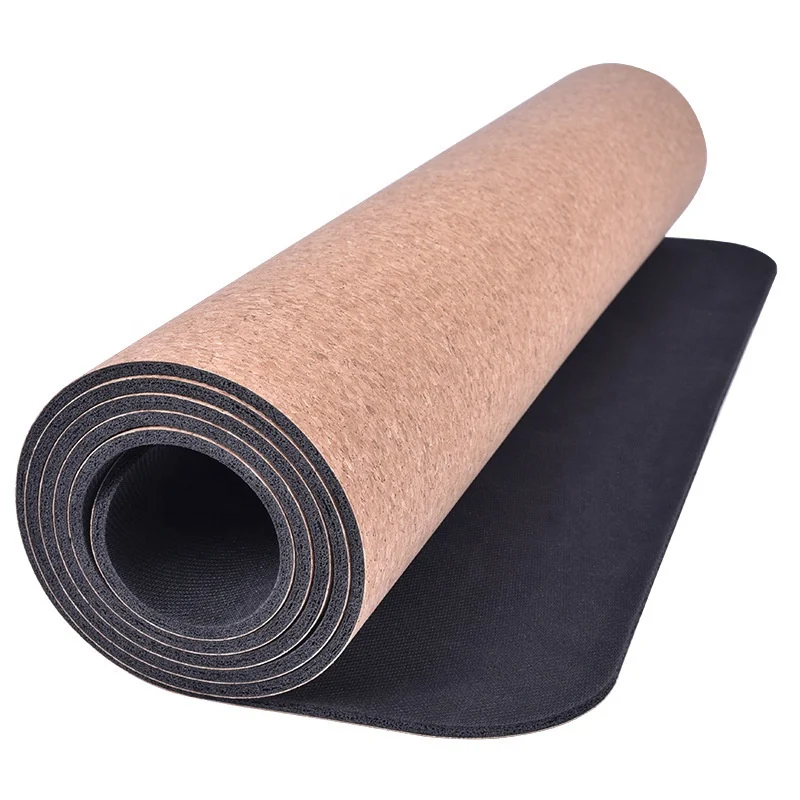 Natural Mats Pilates No Glue Portugal Gymnastics Fitness Kids Recycle Custom Non-Slip Eco Friendly Yoga Mat Cork Rubber