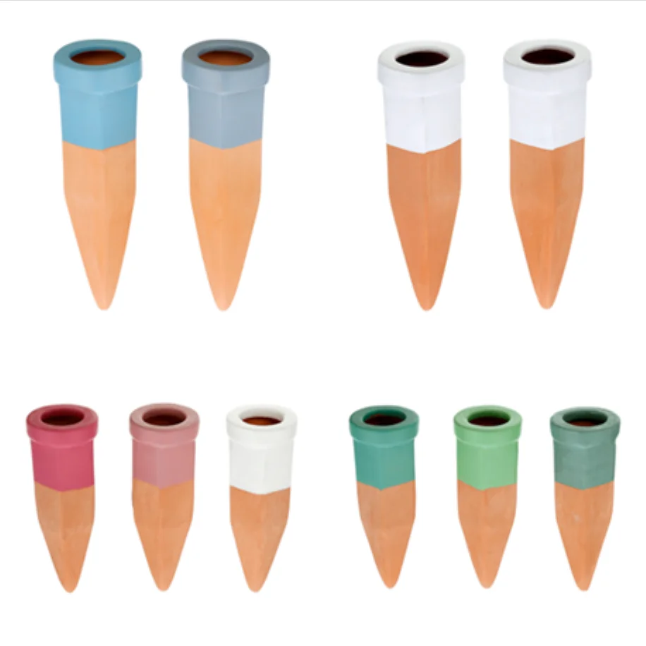 Hand painting clay plant self watering spikes automatic watering equipment terracotta pots watering tools