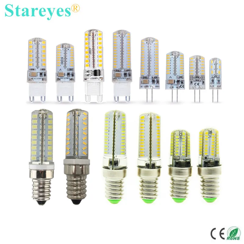 Светодиодная лампа-кукуруза, G4, G9, E14, DV12V, AC110V, AC220V, SMD3014, 2835, 3 Вт, 5 Вт, 6 Вт, 7 Вт, 9 Вт