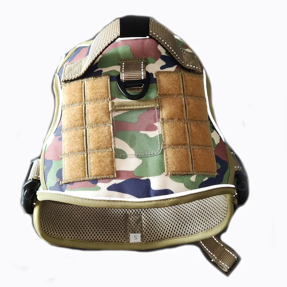 Manufacturer Customized Logo Nylon Adjustable Pet Chest Strap Reflective Tactical Dog Harness Vest
