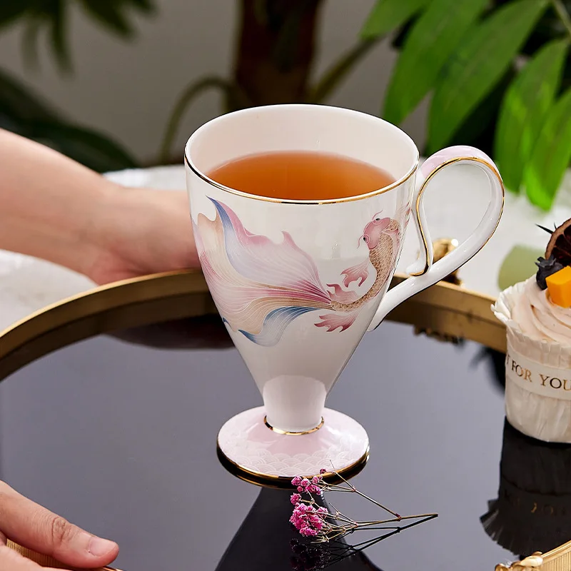 High-grade bone china handmade ceramic mugs ceramics plate and cups set