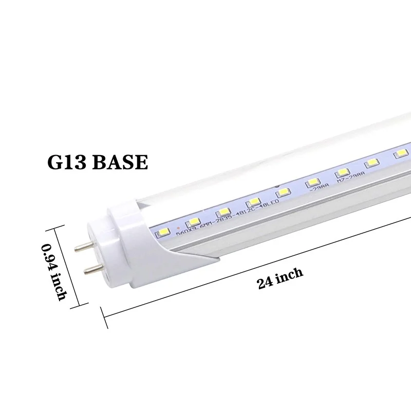 T8 Led Manufacturer 600mm 1200mm 20w T8 Led Alu+PC Tube Light T8 Led Light Fittings Smd3528 Double Input Tube Home