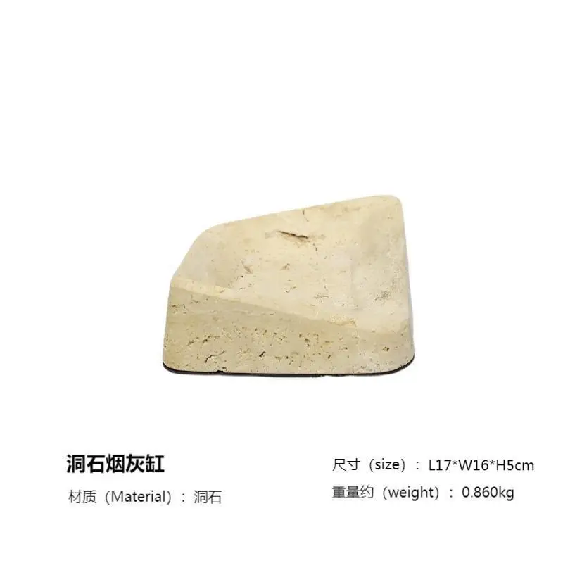 Yushi Group Amazon Hot Sale Hill Shape Luxury Creative Design Modern Beige Natural Travertine Stone Custom Ashtray For Cigar