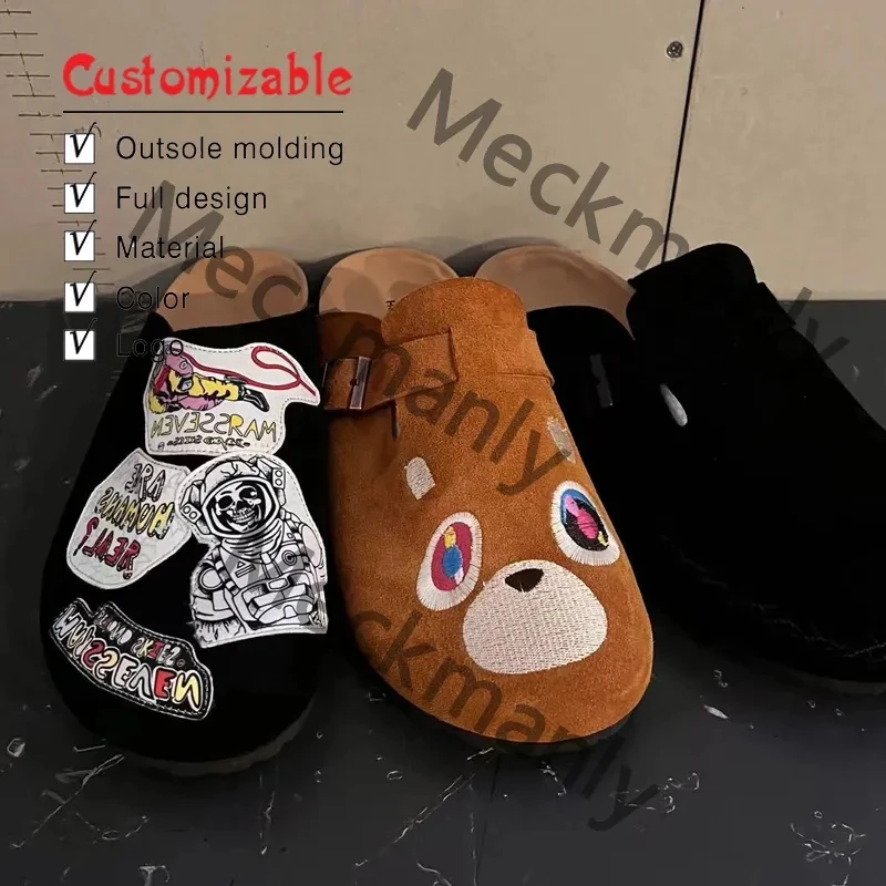 2024 Custom Clogs Design Western Style Soft Buckled Start Print Cow Sunflower Slip on Shoes Leopard Slippers