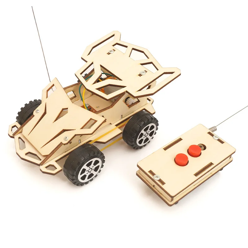 2024 DIY Remote Radio Control Cars RC Educational Toys for Children ABS Wood Assemble Jouets for Fun Early Education for Gifts