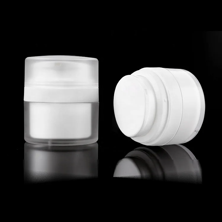 15ml 30ml plastic pump container frosted surface airless cosmetic cream jar