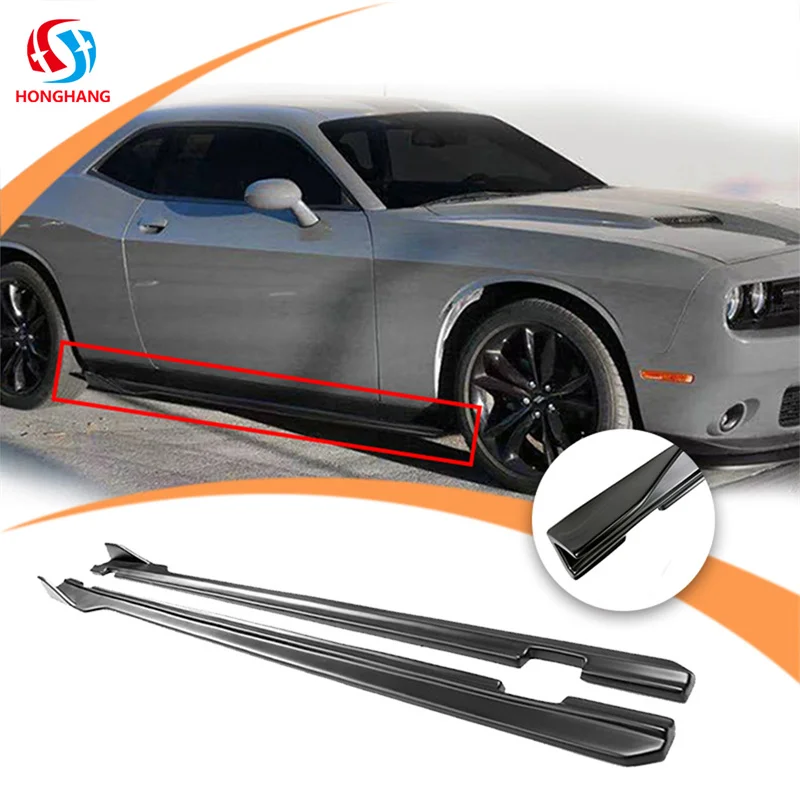 HONGHANG Factory Wholesale PP material Carbon Body Kit For Dodge Challenger Side Skirts Splitter 2012 2019 2018