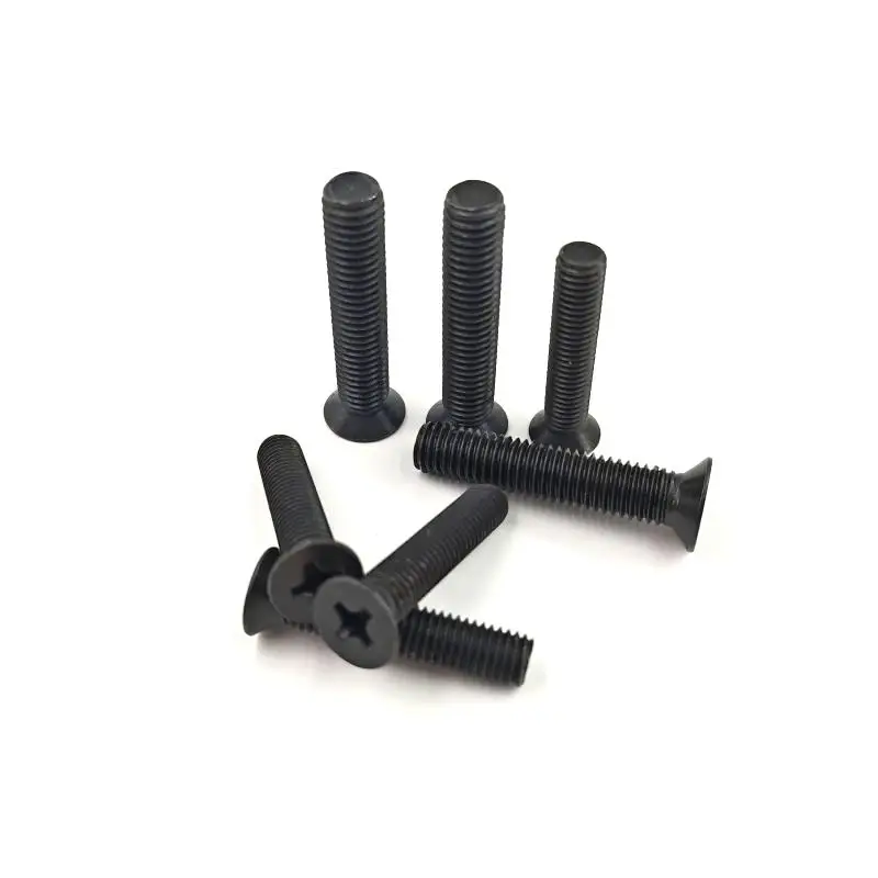 Black Steel Flat Countersunk Head Cross Recessed Screw Bolt Black steel flat countersunk head cross recessed screws
