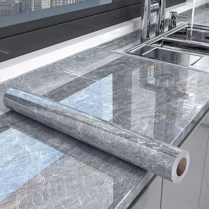 Peel And Stick Marble Wall Sticker Self-Adhesive Marble Wallpaper for Home Furniture Decorative Peel Stick