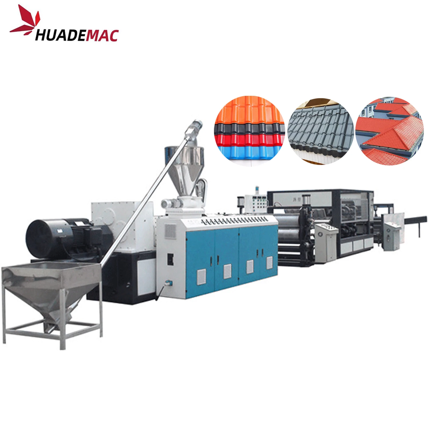 PVC roofing plastic extruder ASA U-PVC Colonial Glazed Corrugated Roof Tile Sheet Board Extrusion Machine