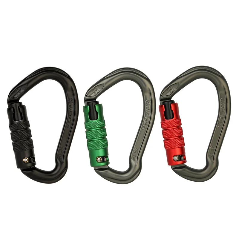 XINDA 25kN CE UIAA certified large opening 7075 aluminum auto lock twist carabiner for climbing working at height
