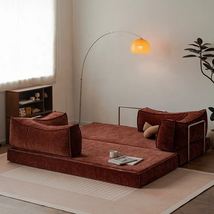 Modern Nordic Sectional Sofa Set Customizable Fabric Modular Stainless Steel Frame Compression Sealed Vacuum Packing Home Use