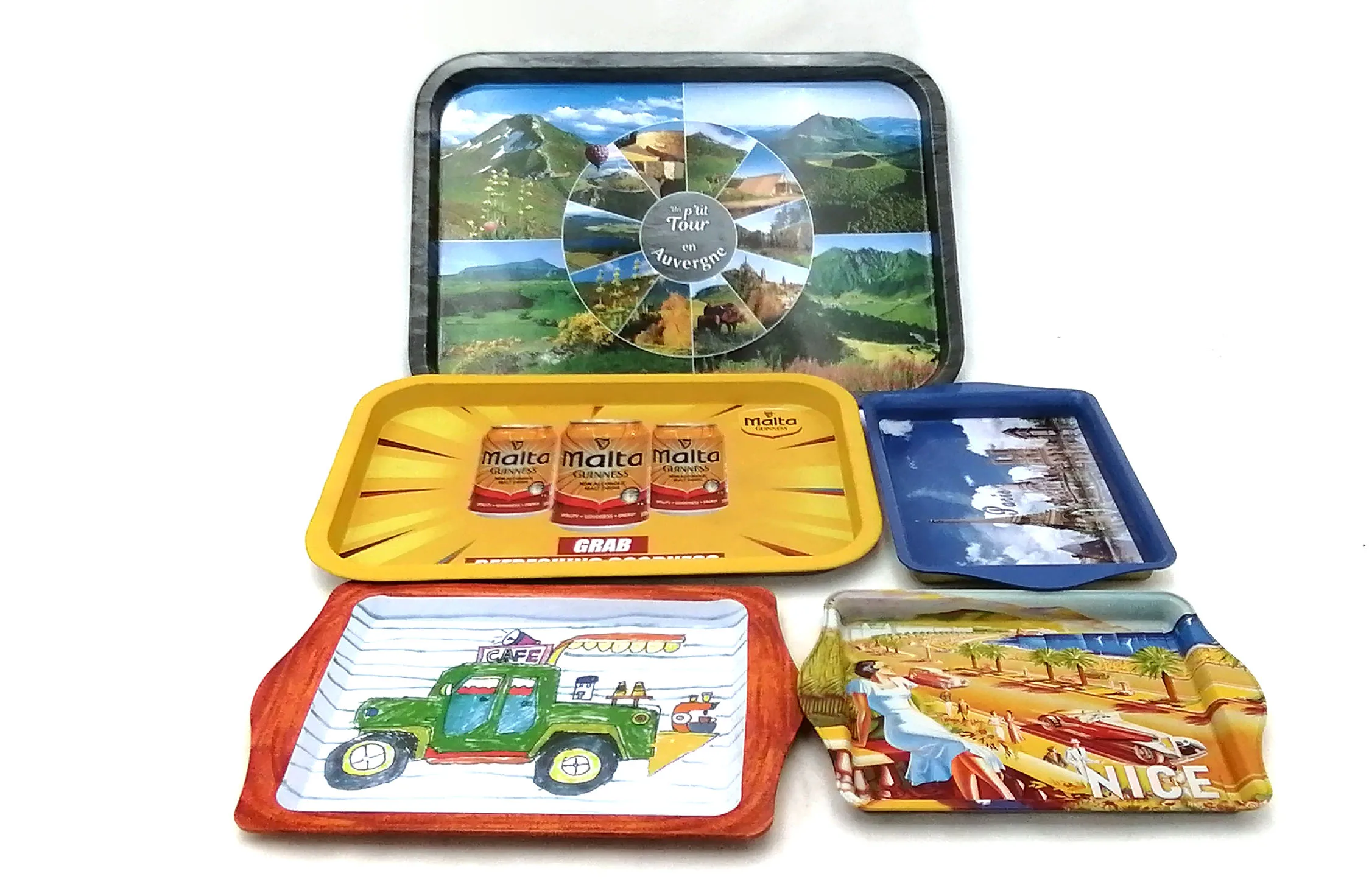 Multiple Sizes Wholesale Custom LOGO Tin Metal Rolling tray Decorative Tinplate Serving Trays