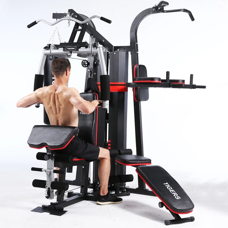 Home Multi Functional 3 Station Strength Fitness Equipment Gym Training Machine