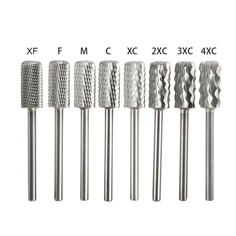 5 in 1 Nails Grinding Manicure Accessories Drill Tool Nail Electric File Silver Tungsten Carbide Nail Drill Bit Set
