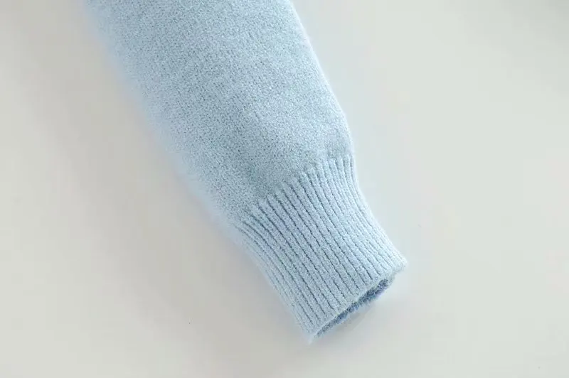 oem sweater 12gg V-neck button up plain cute girl cotton cardigan sweater ladies light blue spring summer crop card