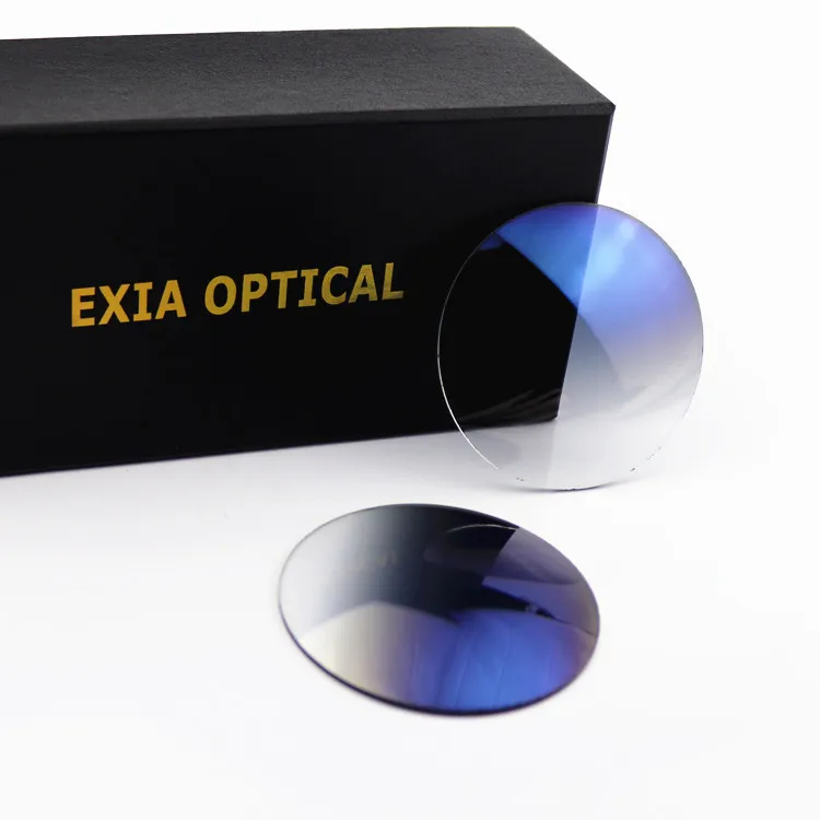 Gradient Blue Grey Sun Lenses Glass Material AR Coatings MG3A EXIA OPTICAL