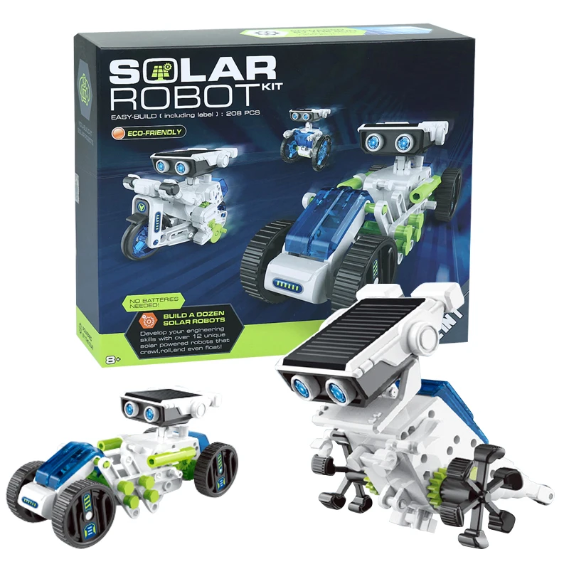 2024 NEW product 12 in 1 solar energy Robot  DIY self-contained Solar power Robot STEM toys gift