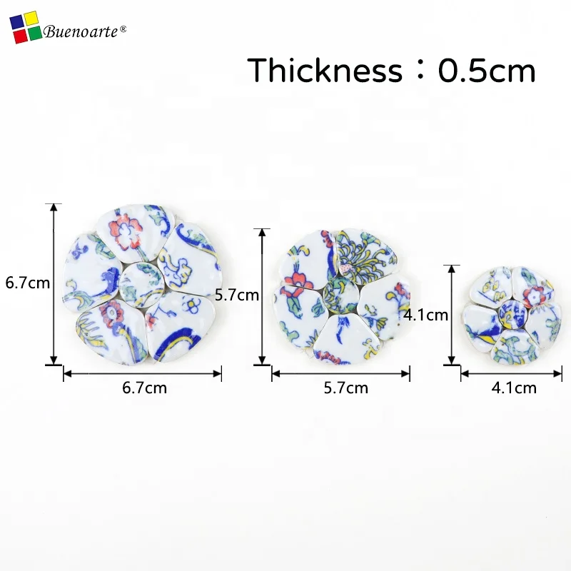 DIY Petal mosaic cherry bloom petal blue & white ceramic broken mosaics for children hobbies and crafts art