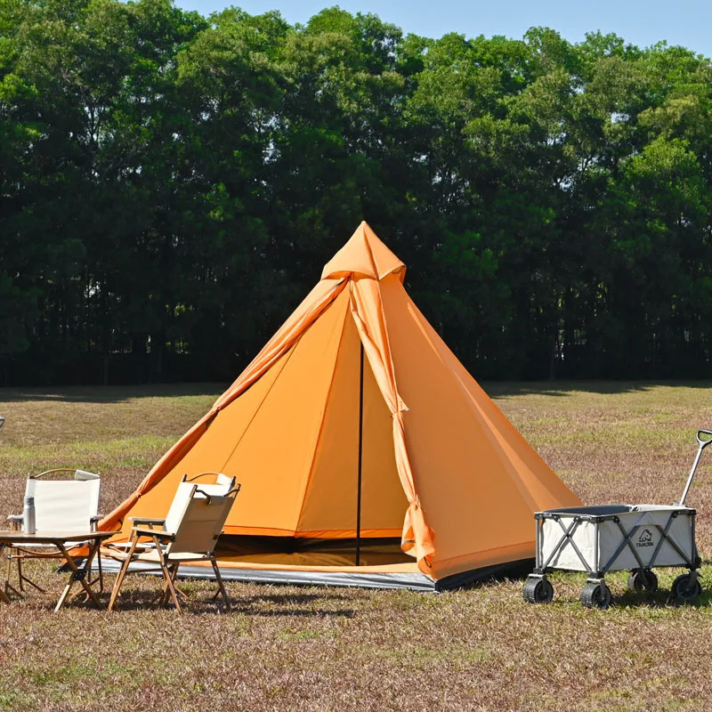 Manufacturer Custom Printed Logo Easy Build Oxford Fabric Tent Waterproof Outdoor Camping Triangle Teepee Tent For Adults