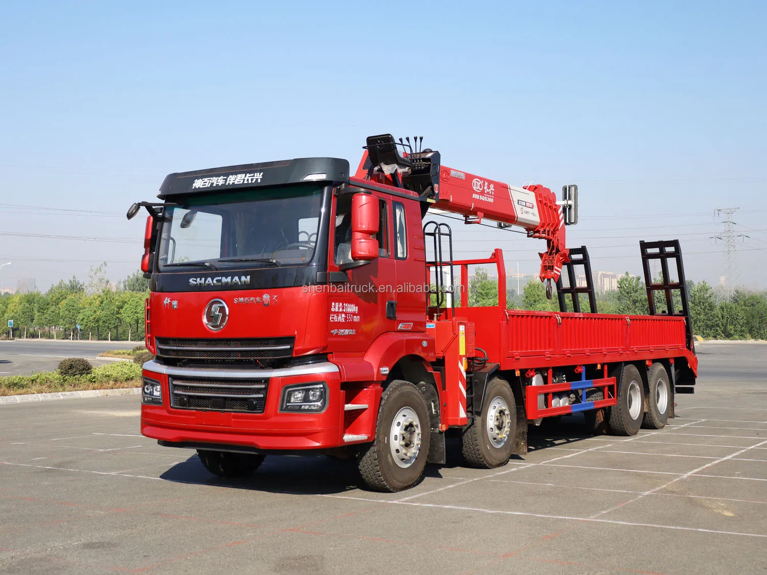 По заводской цене гидравлический телескопический кран Shacman 8x4 Shenbai 14 тонн 16 20 с рампой