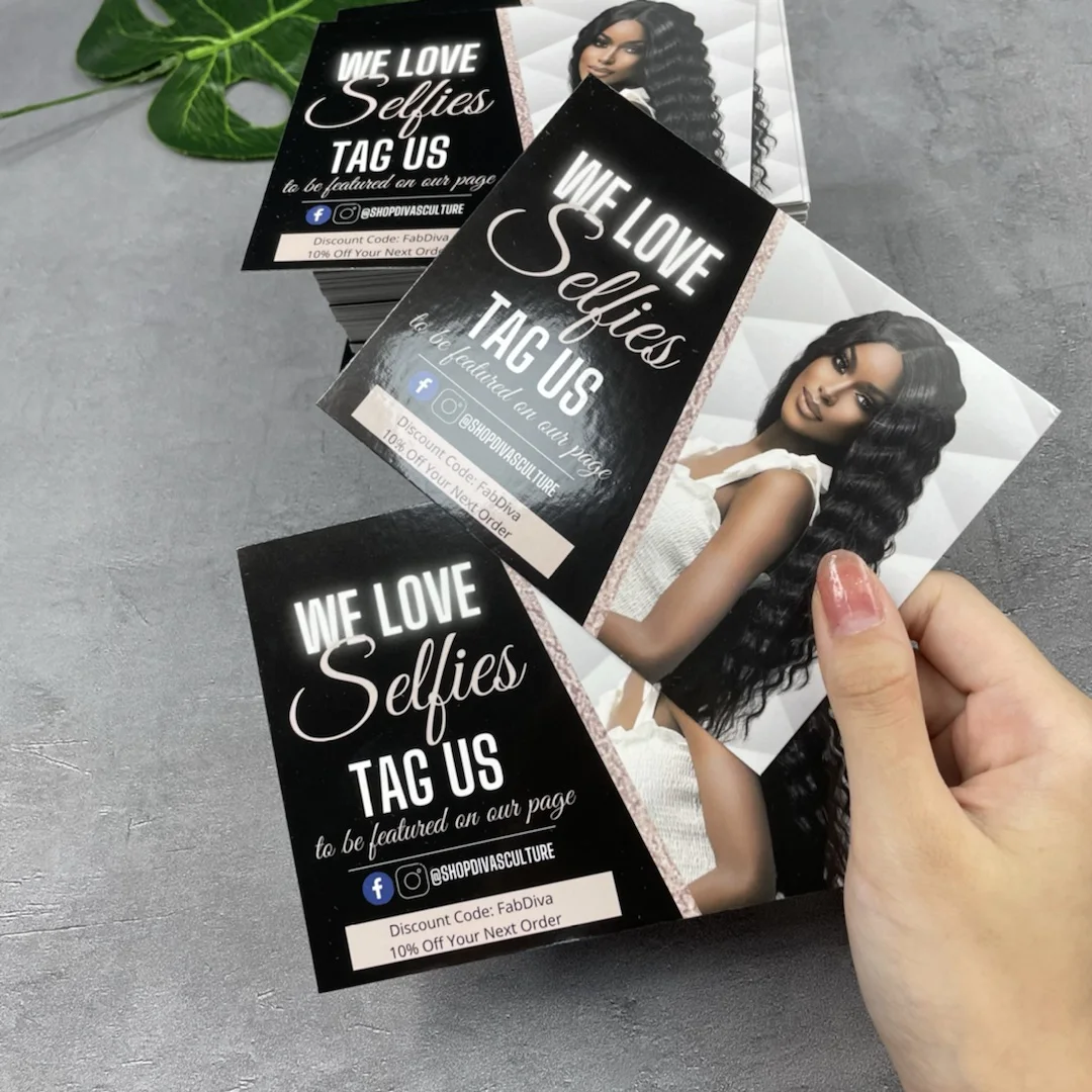 custom printed luxury lash business thank you cards postcard gold foil business greeting card printing for small business